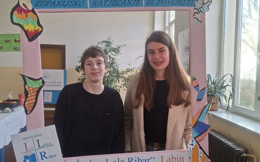 Učenici naše područne škole Sv. Martin na Županijskom natjecanju iz povijesti