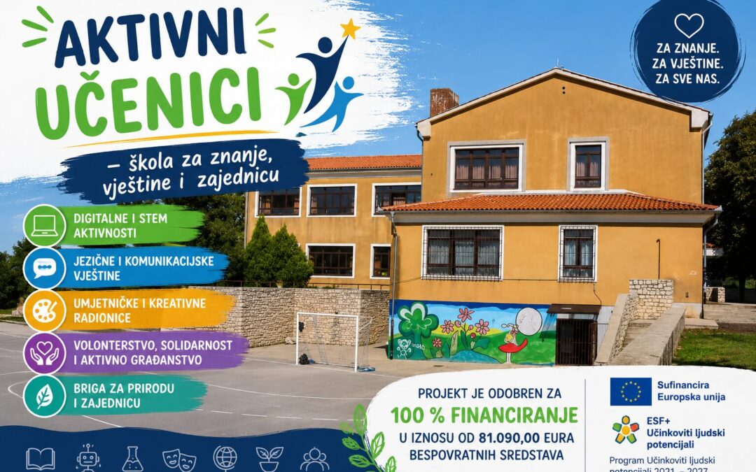 OŠ „Vitomir Širola – Pajo“ osigurala 81.090 eura za razvoj izvannastavnih aktivnosti